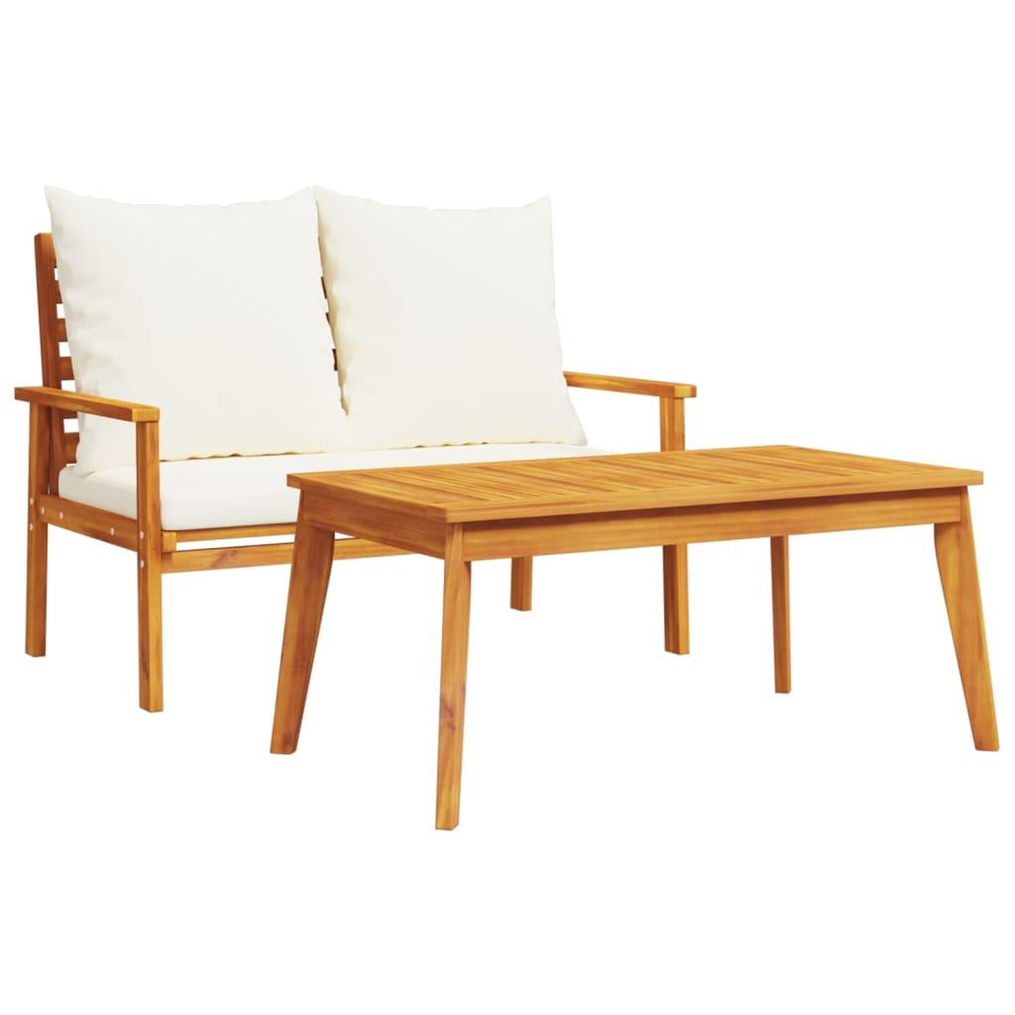 Voir la diapositive 2 : VIDAXL Ensemble de jardin avec coussin bois massif acacia