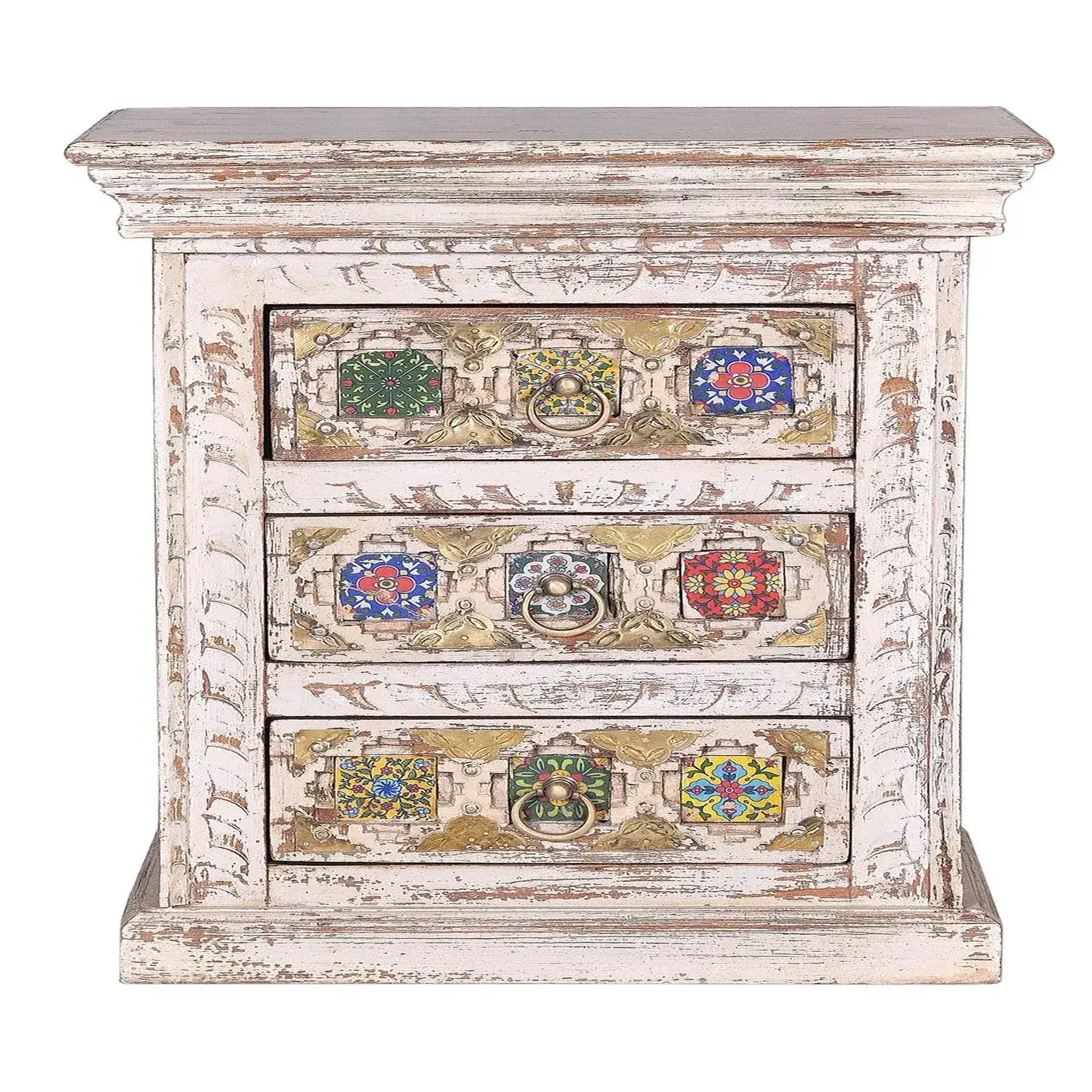 GINER Y COLOMER SL Table de chevet en bois de manguier 45 cm style méditerranéen moderne