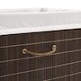 Voir la diapositive 5 : VIDAXL Panier a linge rectangulaire Bambou Marron fonce