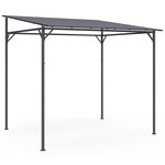 ID MARKET Pergola adossée 4 pieds 2,3 x 2,4 M tonnelle de jardin en acier avec toile gris anthracite