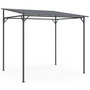 Voir la diapositive 1 : ID MARKET Pergola adossée 4 pieds 2,3 x 2,4 M tonnelle de jardin en acier avec toile gris anthracite