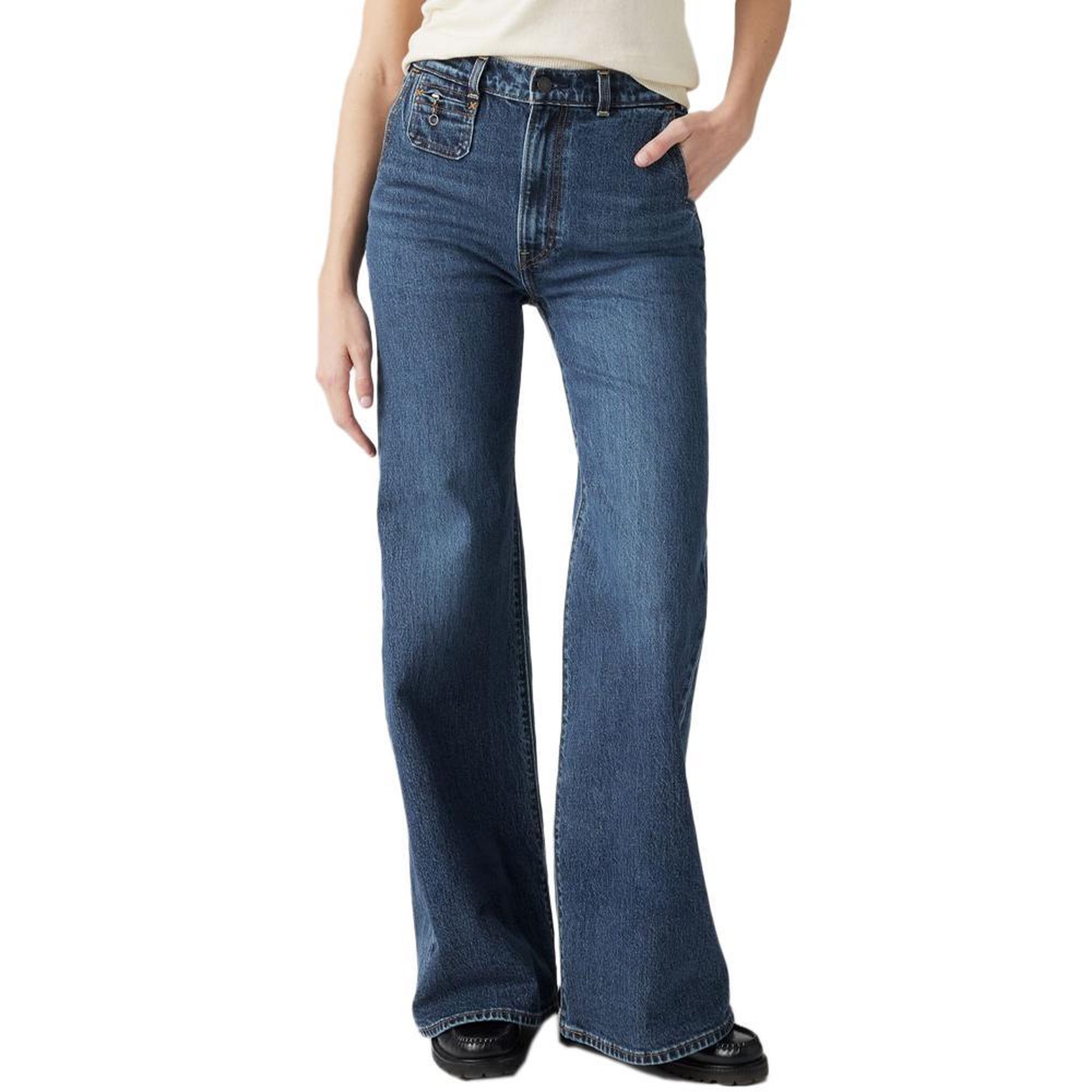 Voir la diapositive 2 : Levi's Jean bleu brut femme levi's ribcage bells