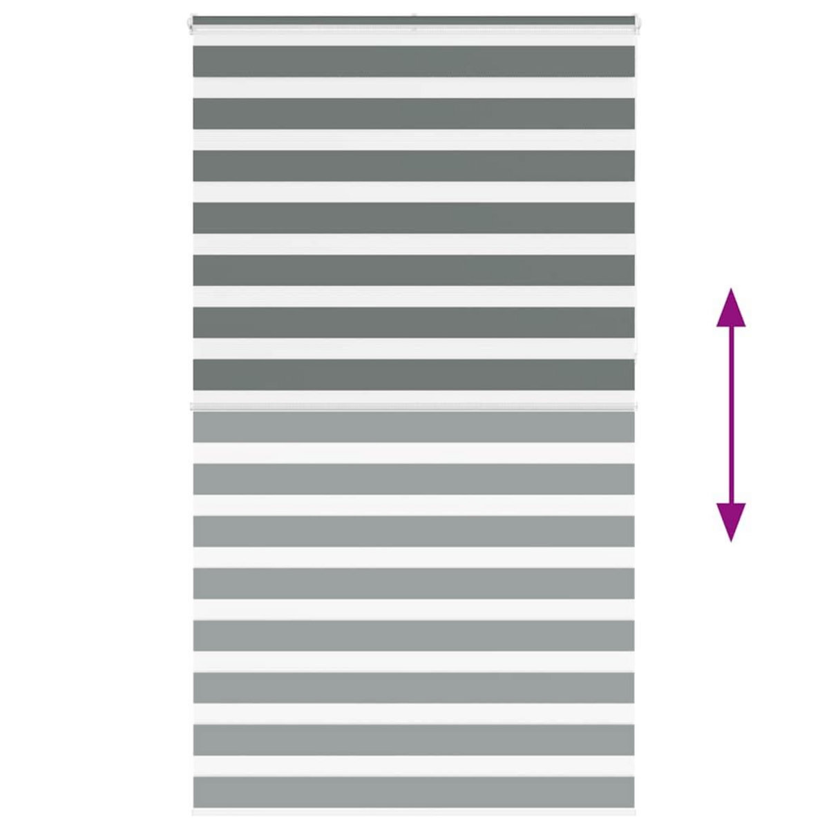 VIDAXL Store zebre gris fonce largeur du tissu 130,9 cm polyester