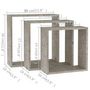 Voir la diapositive 6 : VIDAXL Etageres murales sous forme de cube 3 pcs Gris beton