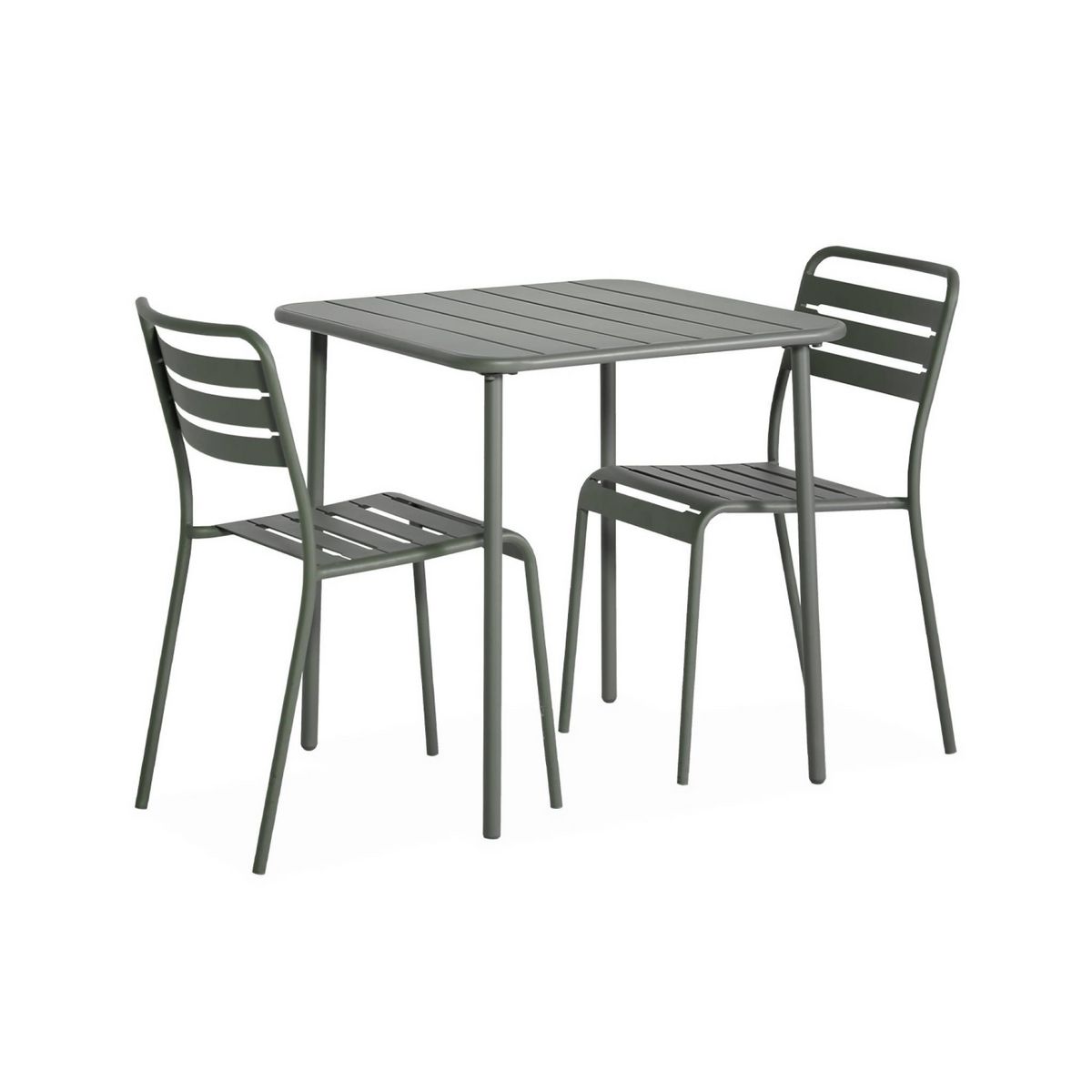 SWEEEK Table de jardin métal 2 places, Amelia 70 x 70cm