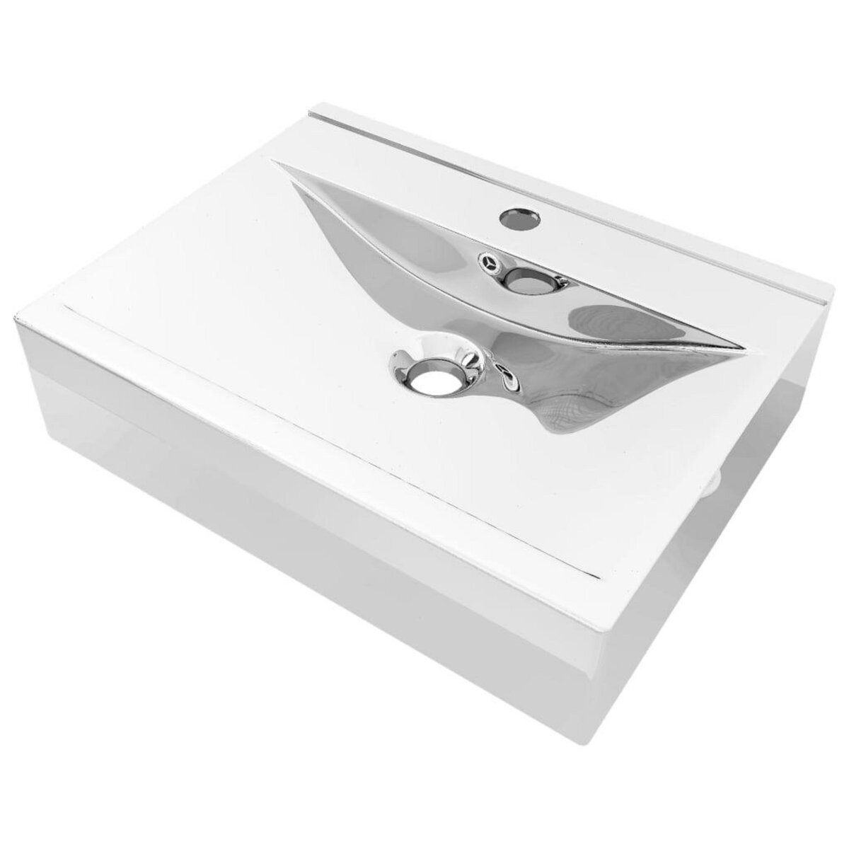 VIDAXL Lavabo avec trop-plein 60x46x16 cm Ceramique Argente