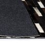 VIDAXL Tapis Cuir veritable Patchwork 120 x 170 cm Rayures Noir/Blanc