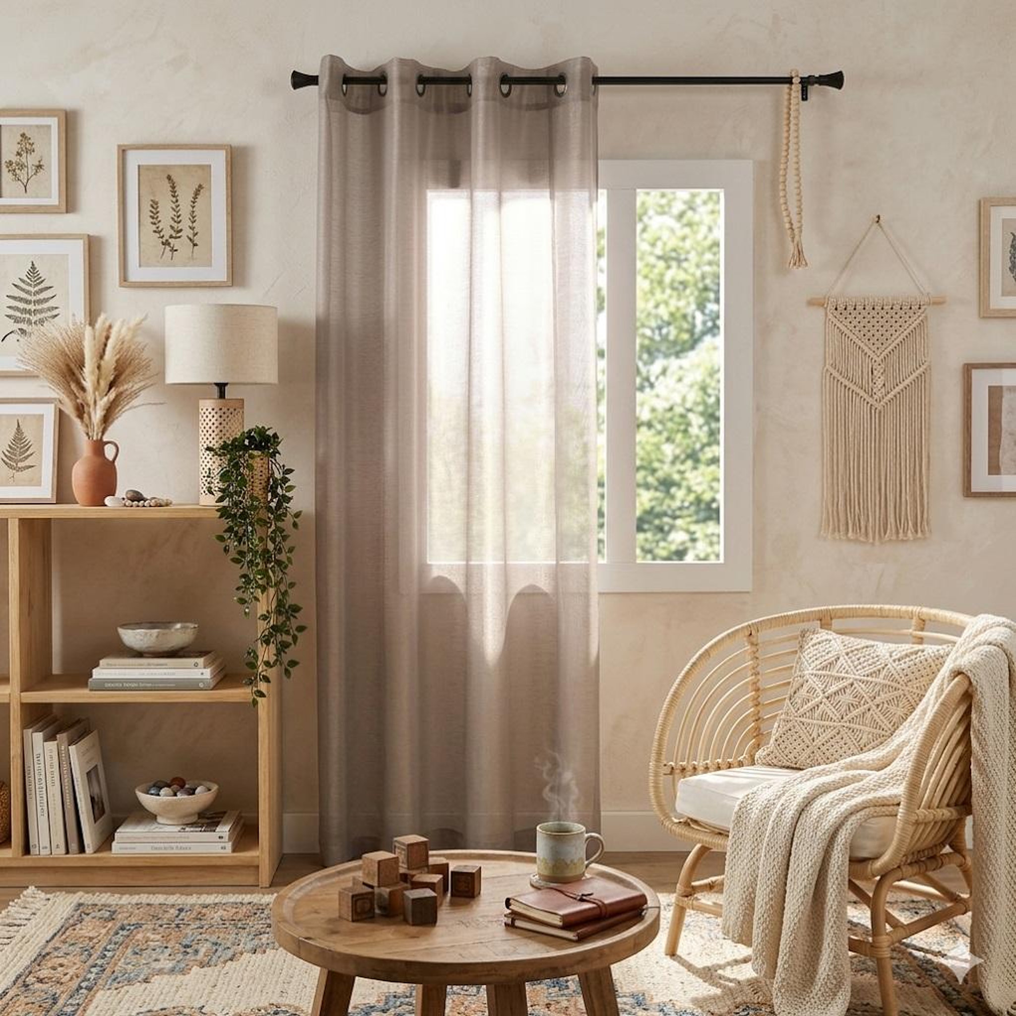 Voir la diapositive 2 : Eden Voilage a oeillets linwood design et moderne