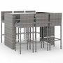 Voir la diapositive 2 : VIDAXL Ensemble de bar de jardin 7 pcs avec coussins gris poly rotin