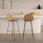 Voir la diapositive 2 : Rendez vous déco Lot de 2 chaises de bar mi-hauteur 63 cm en résine tressée marron-Jigani