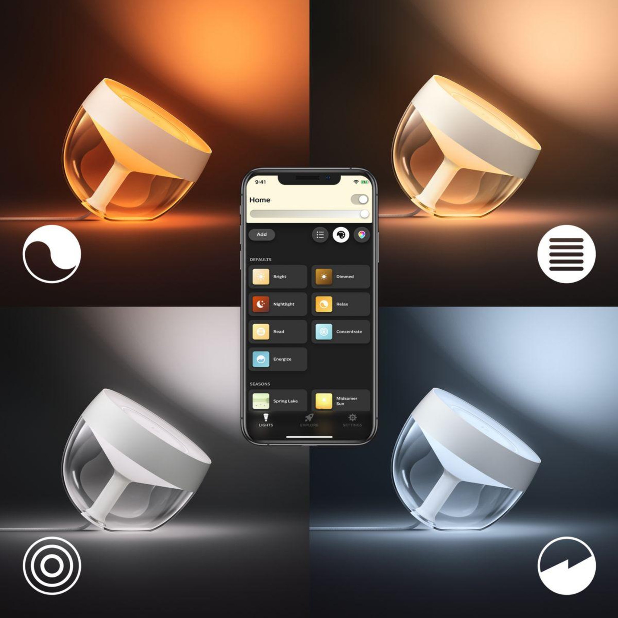 Voir la diapositive 4 : PHILIPS HUE Lampe connectée iris blanc white&color ambiance