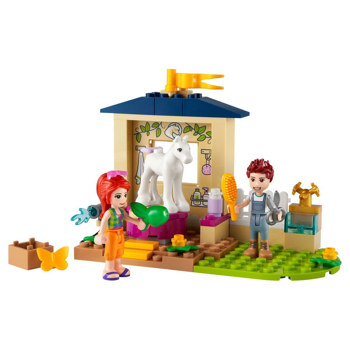LEGO Friends 41696 Écuries de toilettage du poney,  Jouet avec Cheval pour Enfants de 4 Ans et Plus, Inclut avec Animaux de la Ferme