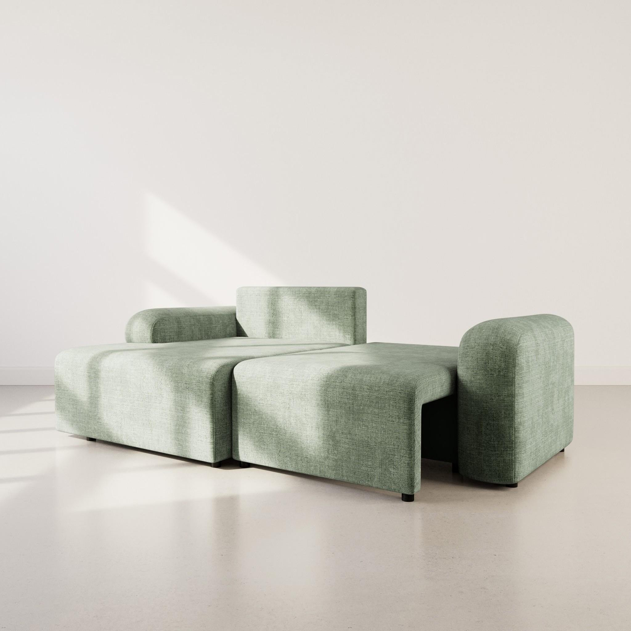 Voir la diapositive 2 : BEST MOBILIER Rebecca - canapé d'angle gauche 4 places convertible avec coffre en velours texturé