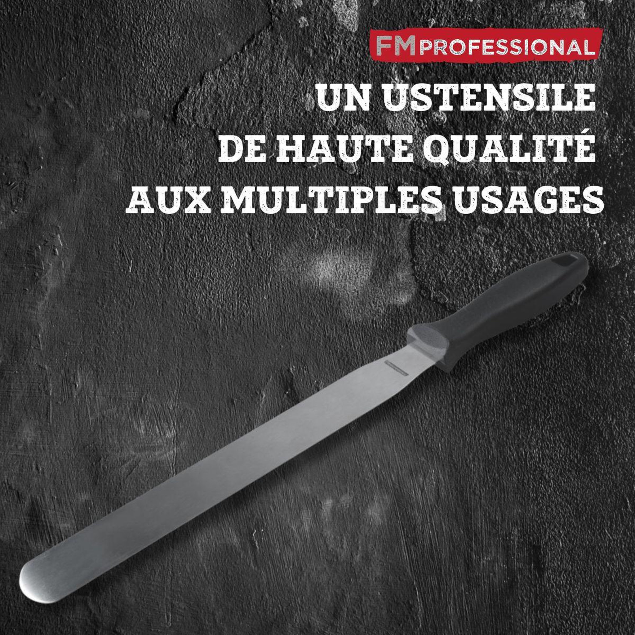 Voir la diapositive 5 : FM PROFESSIONAL Ensemble de 2 spatules à crêpes inox 25,9 cm fm professional pâtisserie