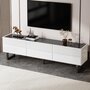Voir la diapositive 4 : MERAX Meuble tv blanc+noir 170 cm mdf