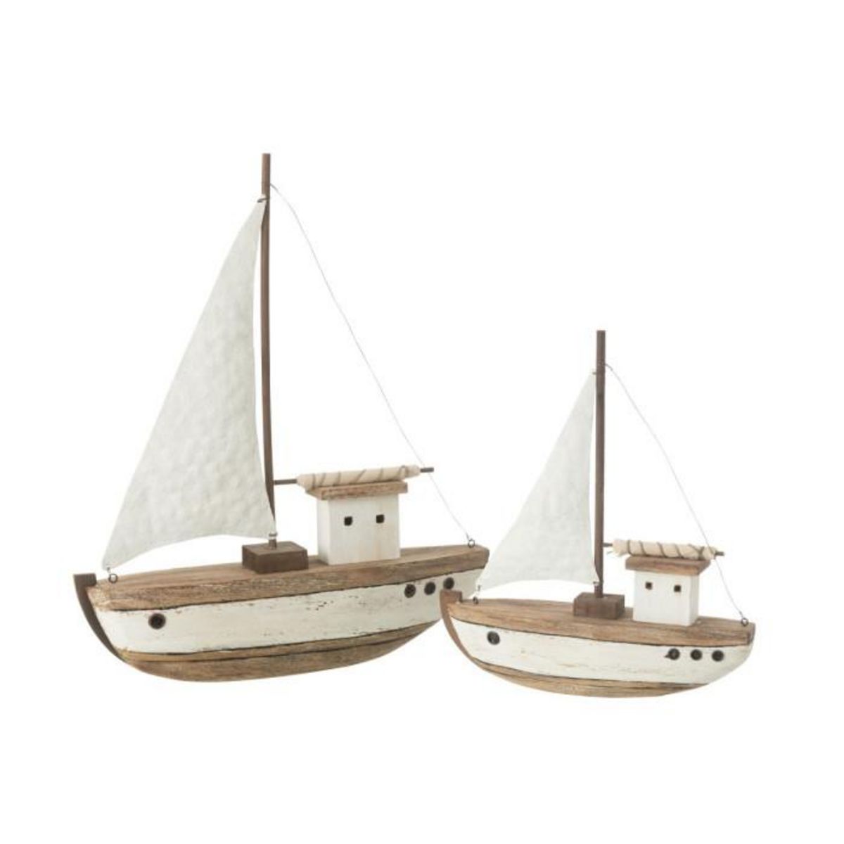 Paris Prix Bateau 1 Voile en Bois  Gene  31cm Naturel & Blanc