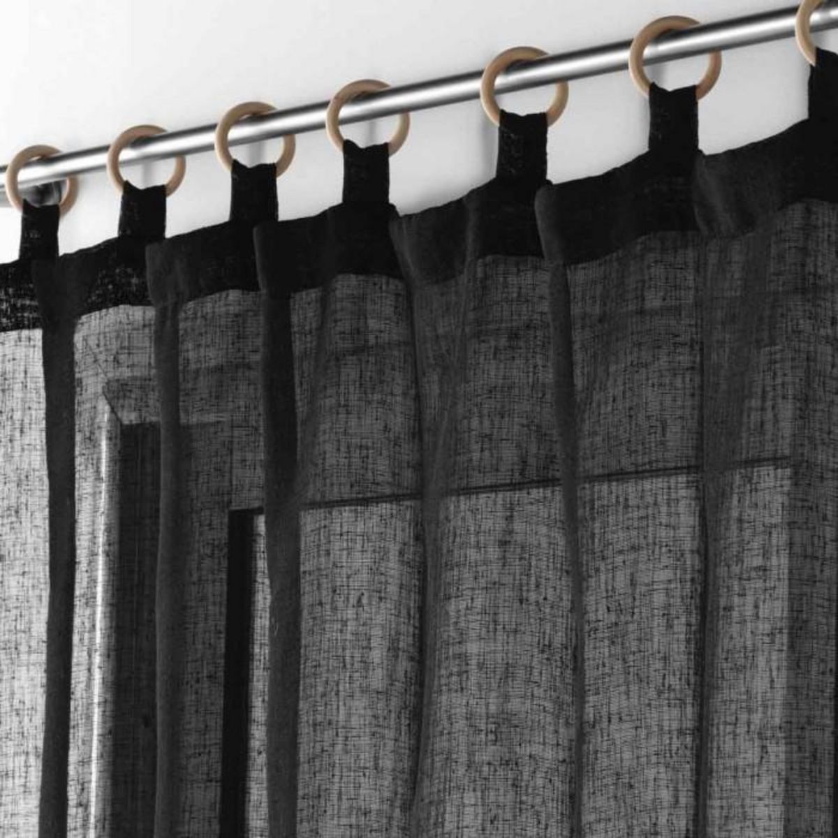 Paris Prix Rideau Voilage à Œillets  Minalisa  140x240cm Noir