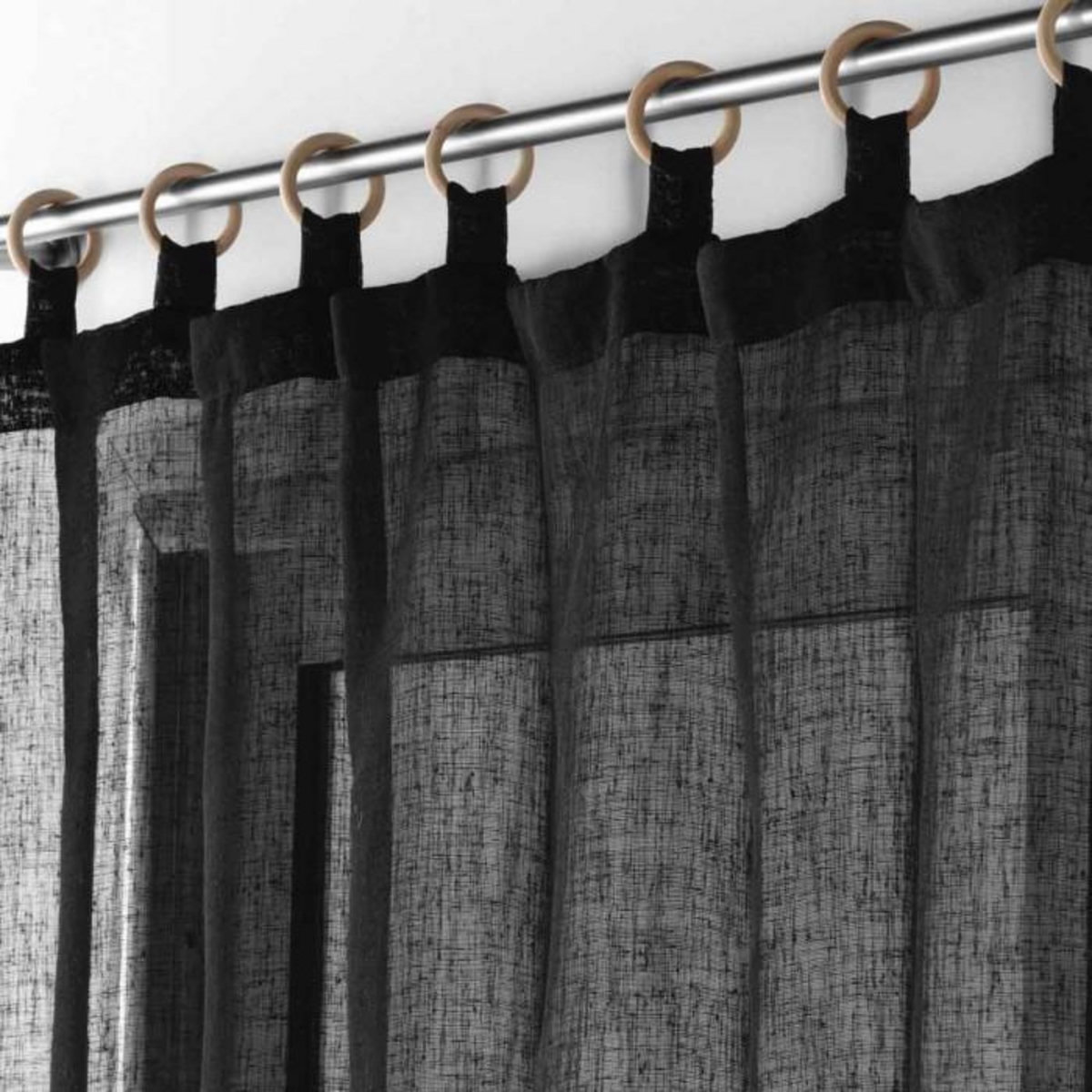 Paris Prix Rideau Voilage à Œillets  Minalisa  140x240cm Noir