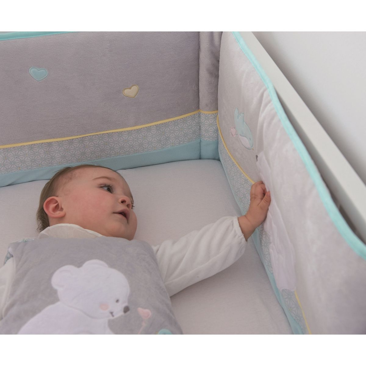 TINEO Tour de lit velours Pilou