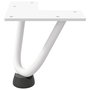 Voir la diapositive 5 : VIDAXL Pieds de table en forme d'epingle a cheveux 4 pcs blanc 10 cm