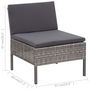 Voir la diapositive 6 : VIDAXL Salon de jardin 6 pcs avec coussins resine tressee gris