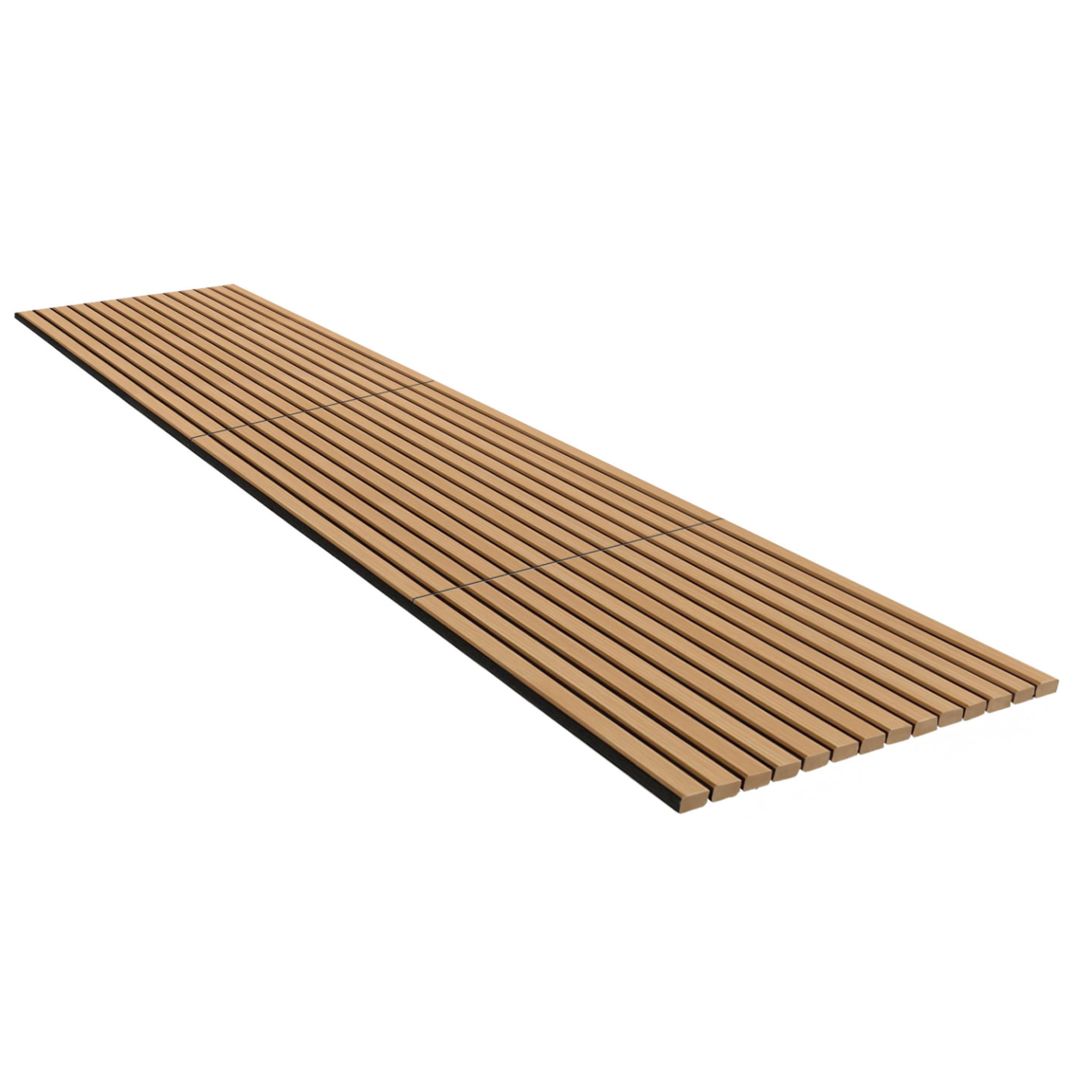 Voir la diapositive 5 : ID MARKET Panneaux acoustiques en tasseaux de bois 240 x 60 cm effet chêne clair et noir