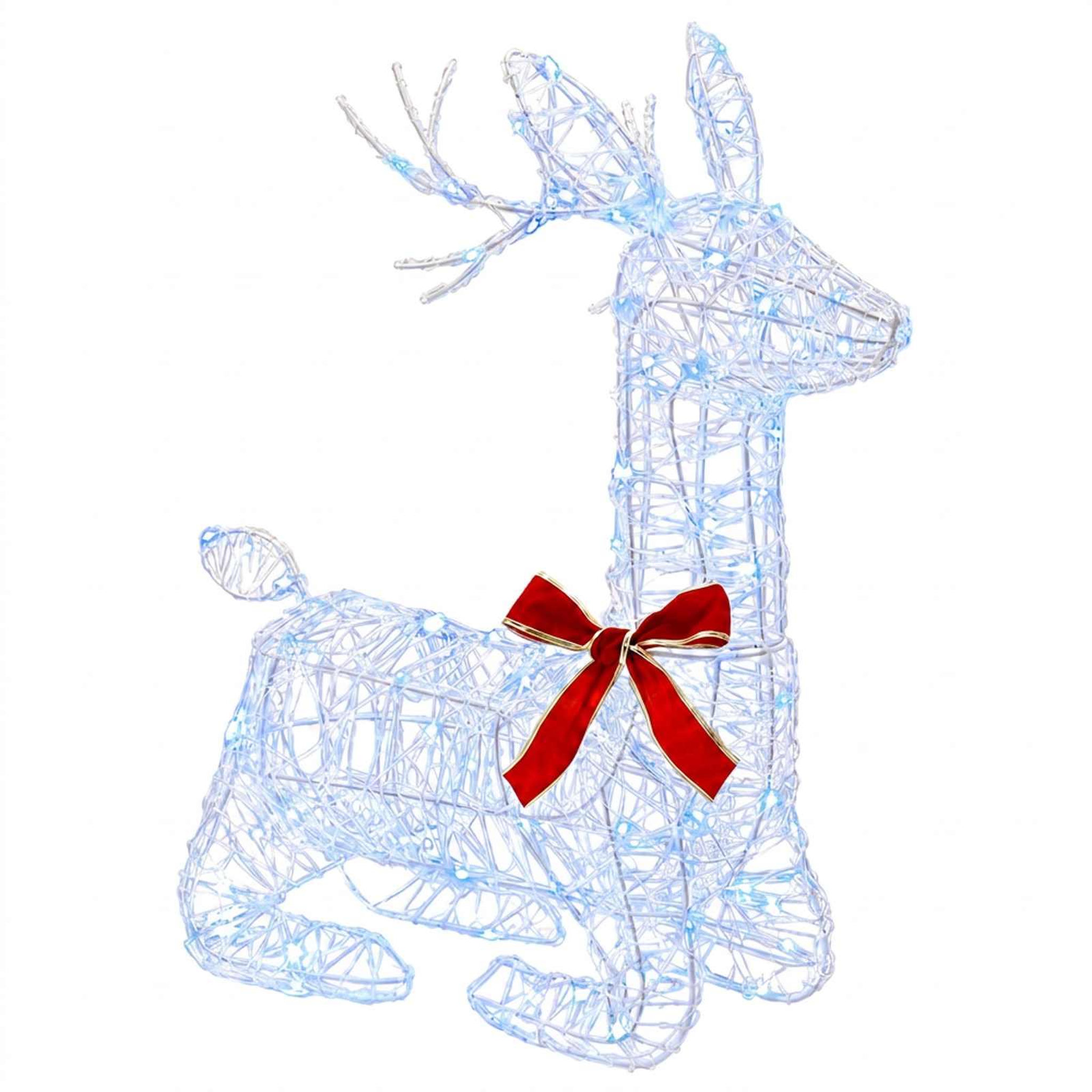 VIDAXL Renne de Noël 3D LOVIISA 140 LED Bleu 55 x 22 x 63 cm