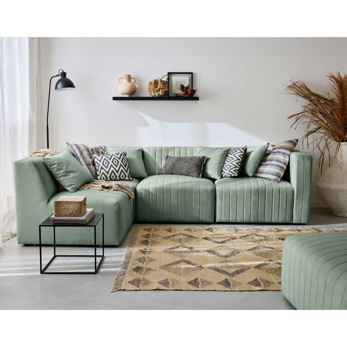 LISA DESIGN Nova - canapé modulable d'angle gauche - 5 places - en velours