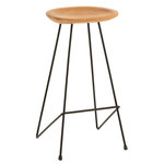 Paris Prix Chaise de Bar en Teck  Scanda  77cm Naturel & Noir