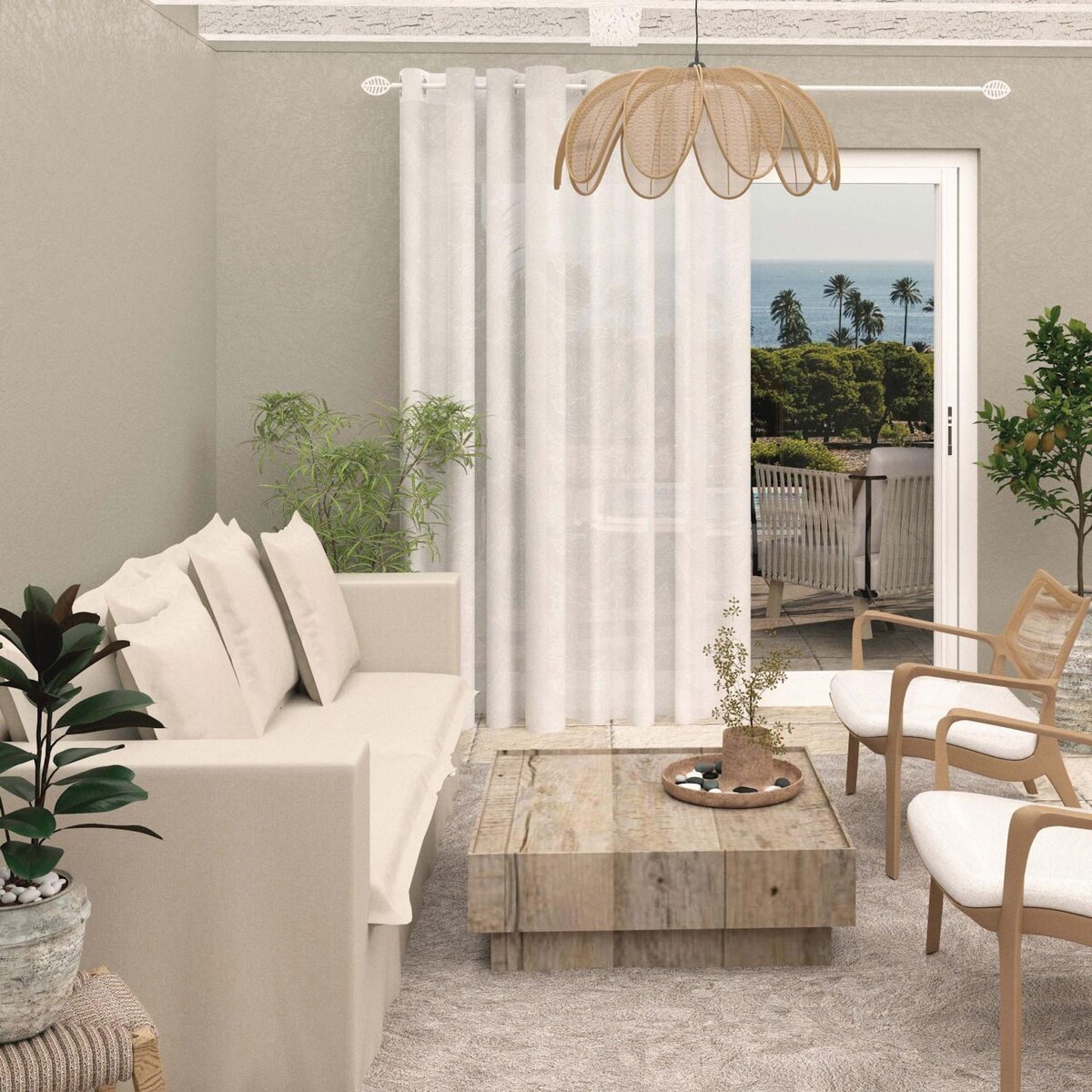 SOLEIL D'OCRE Voilage à oeillets spécial baie vitrée 280x250 cm CELIA, par Soleil d'Ocre