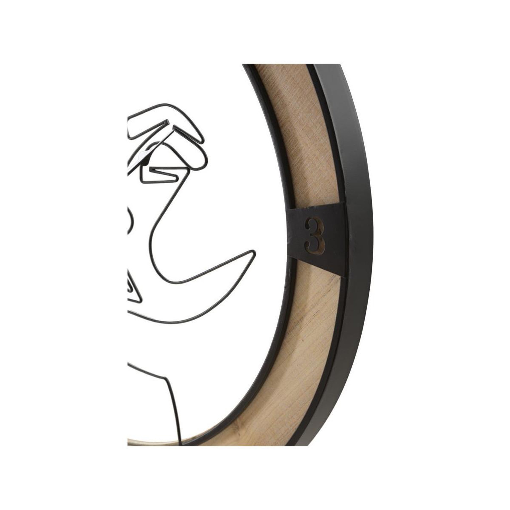 Voir la diapositive 3 : Paris Prix Horloge murale en métal  couple  60cm naturel & noir