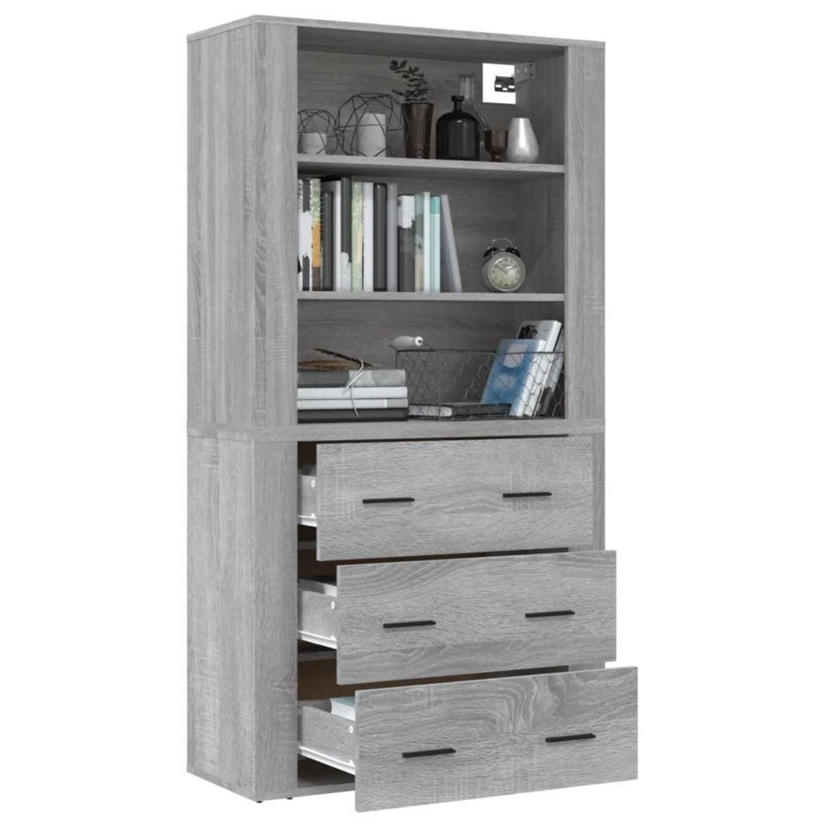 VIDAXL Buffet haut Sonoma gris Bois d'ingenierie