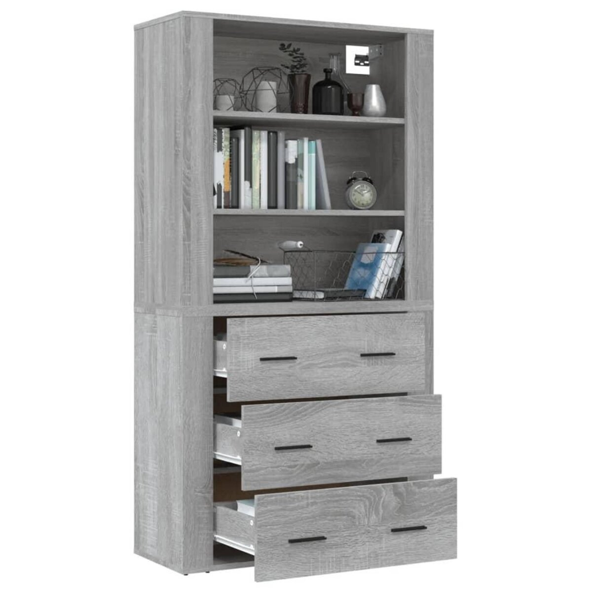 VIDAXL Buffet haut Sonoma gris Bois d'ingenierie