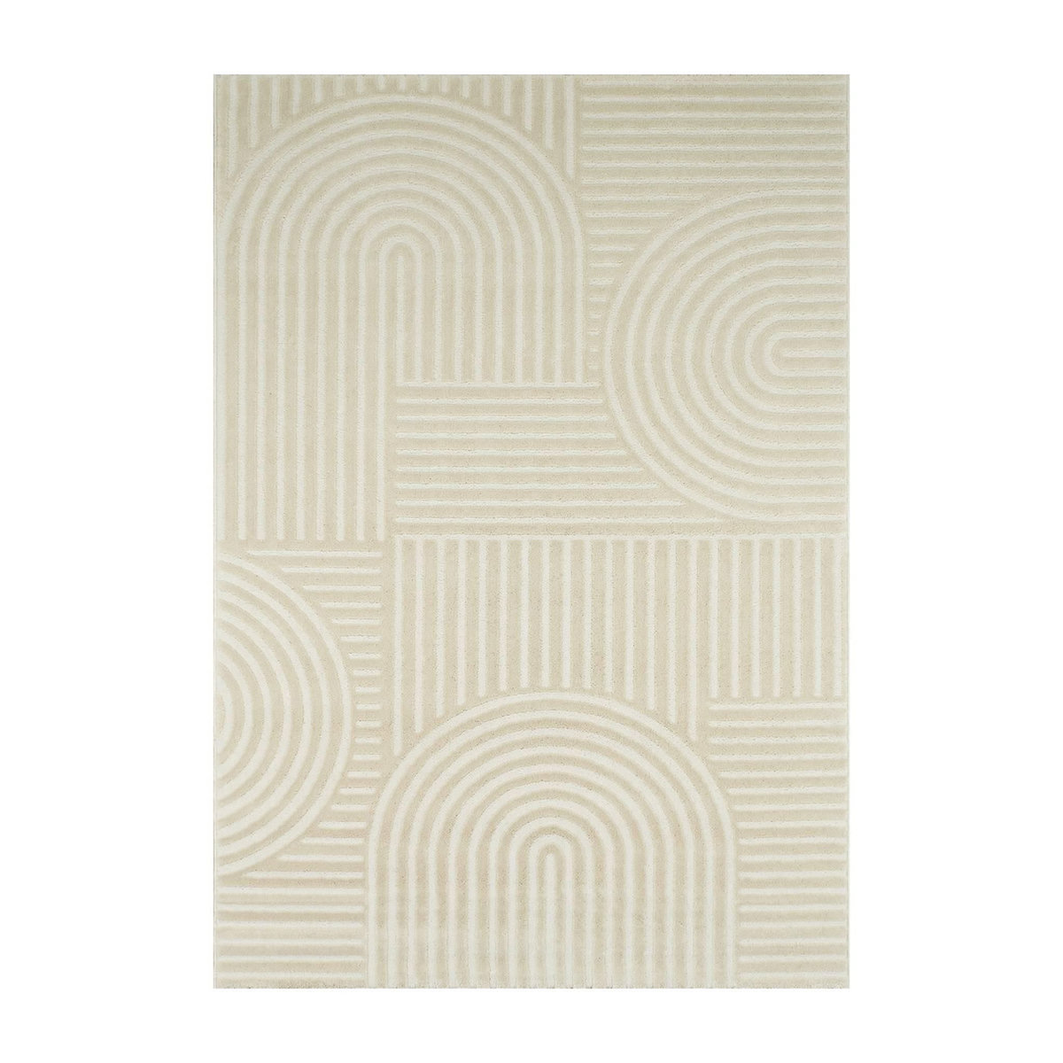 SWEEEK Tapis intérieur motif graphique arches, poils ras, crème