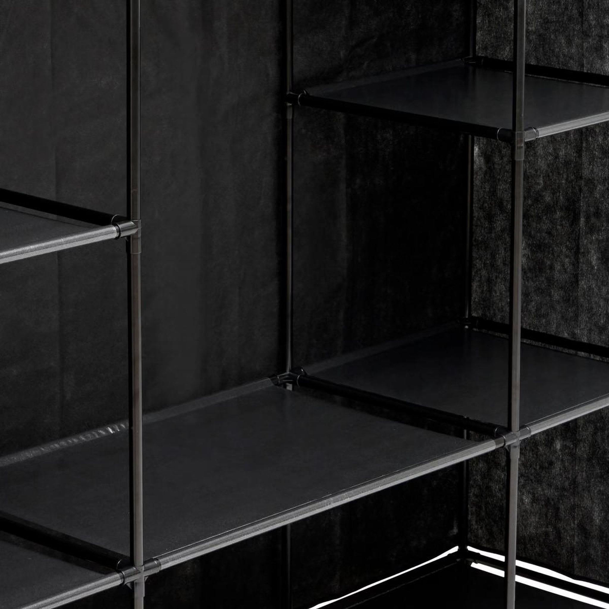 Voir la diapositive 4 : FIVE Penderie double 7 étagères  dressy  155cm noir