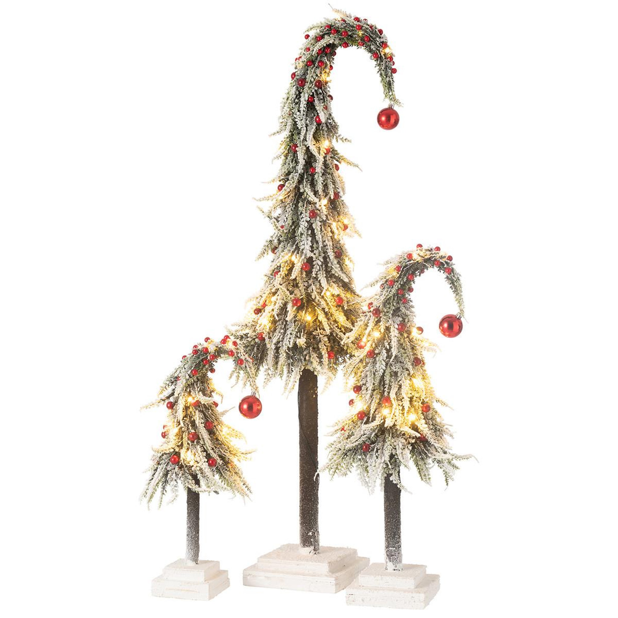 Voir la diapositive 4 : J-LINE Sapin de noël déco à led  phil  100cm vert