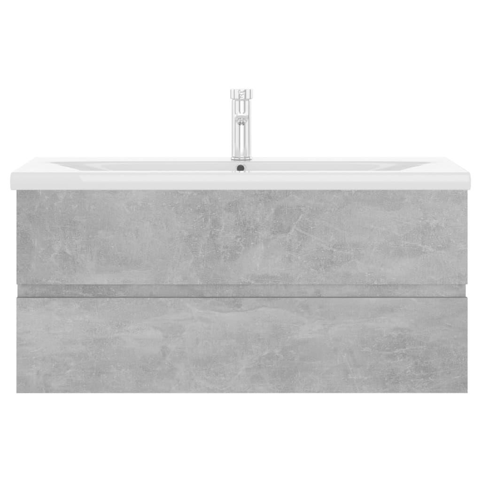 Voir la diapositive 4 : VIDAXL Armoire d'evier et lavabo integre gris beton bois d'ingenierie
