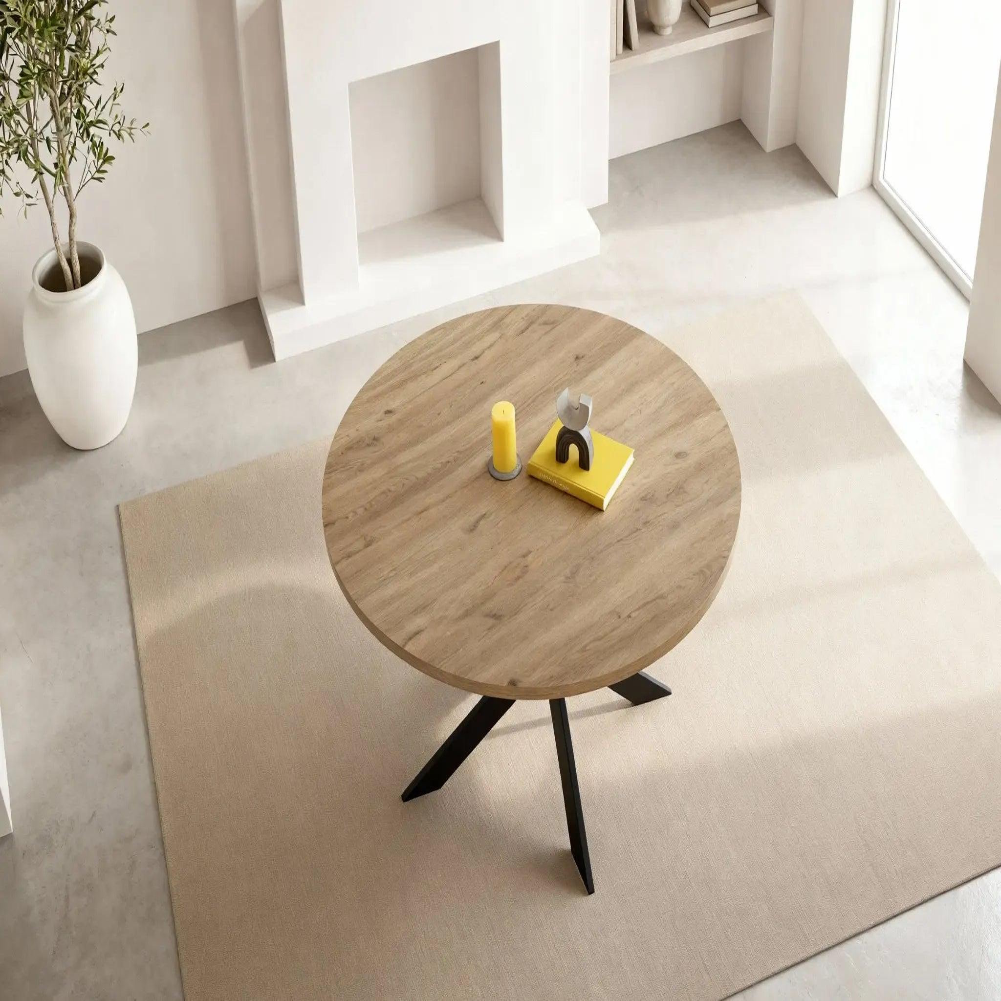 Voir la diapositive 3 : CASANOVA PARIS Minoa - table à manger ronde 120cmpieds en métal