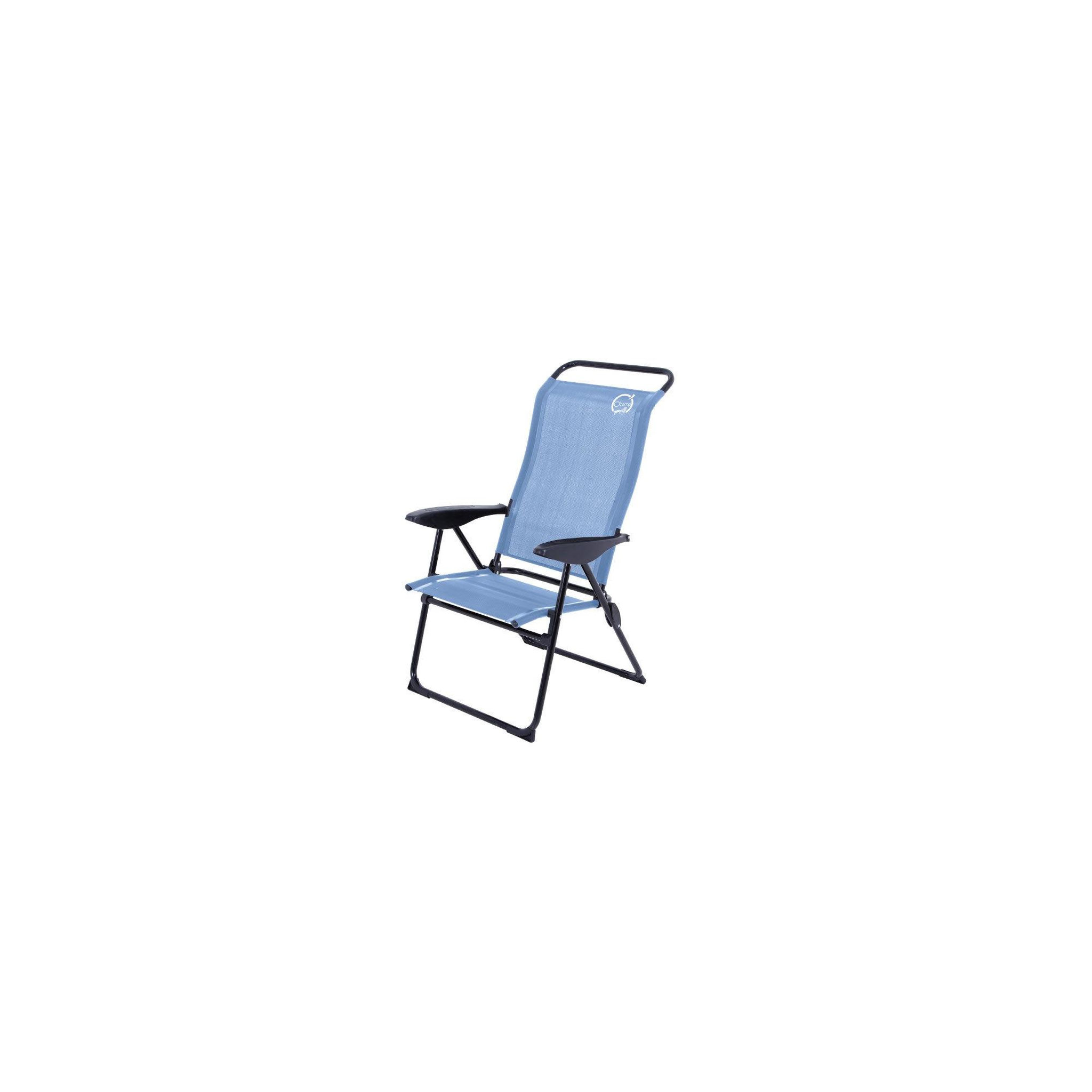 O'Camp Fauteuil de camping 5 positions pliable - o'camp - bleu - dimensions : 70 x 62 x 105 cm