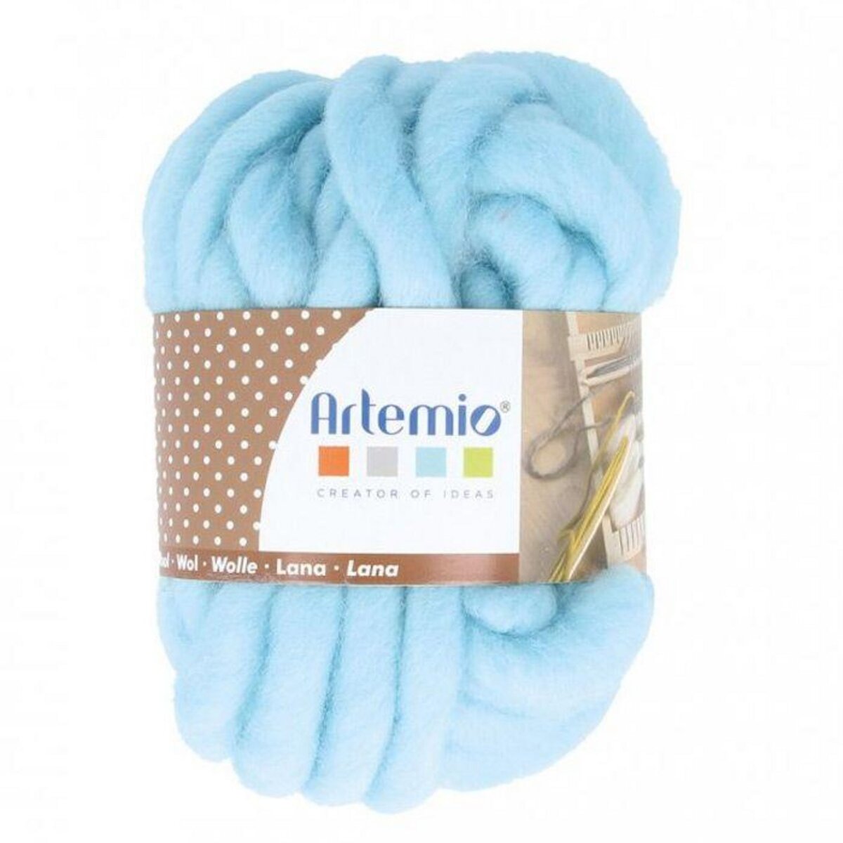Artemio Pelote de laine épaisse 10 m - 70 g - bleu ciel pas cher 
