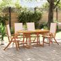 Voir la diapositive 1 : VIDAXL Ensemble a manger de jardin 5pcs bois d'acacia solide textilene