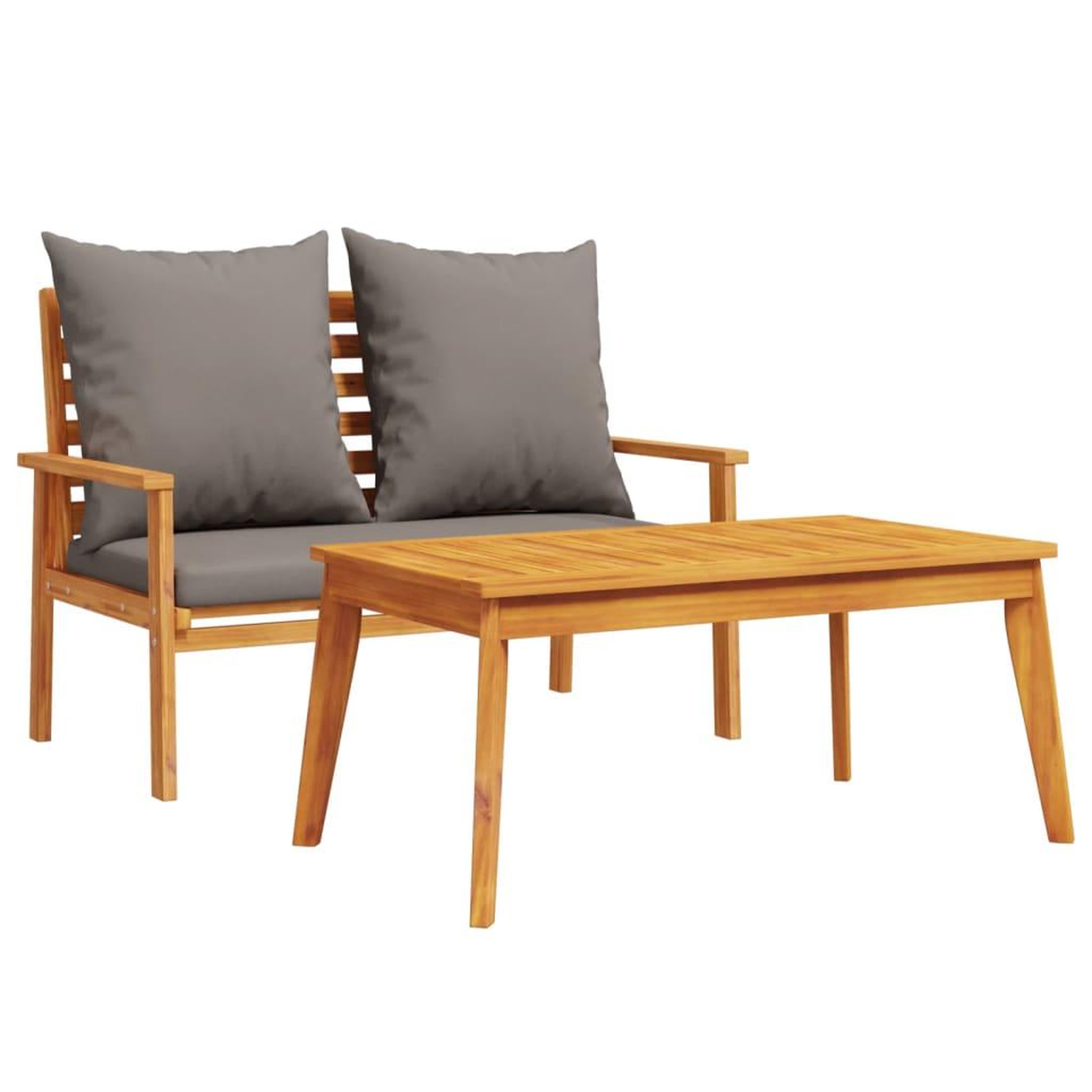 Voir la diapositive 2 : VIDAXL Ensemble de jardin avec coussin bois massif acacia