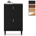 IDIMEX Meuble à chaussures entrée MIKKA en bois massif. Coloris disponibles : Noir, Marron, Blanc