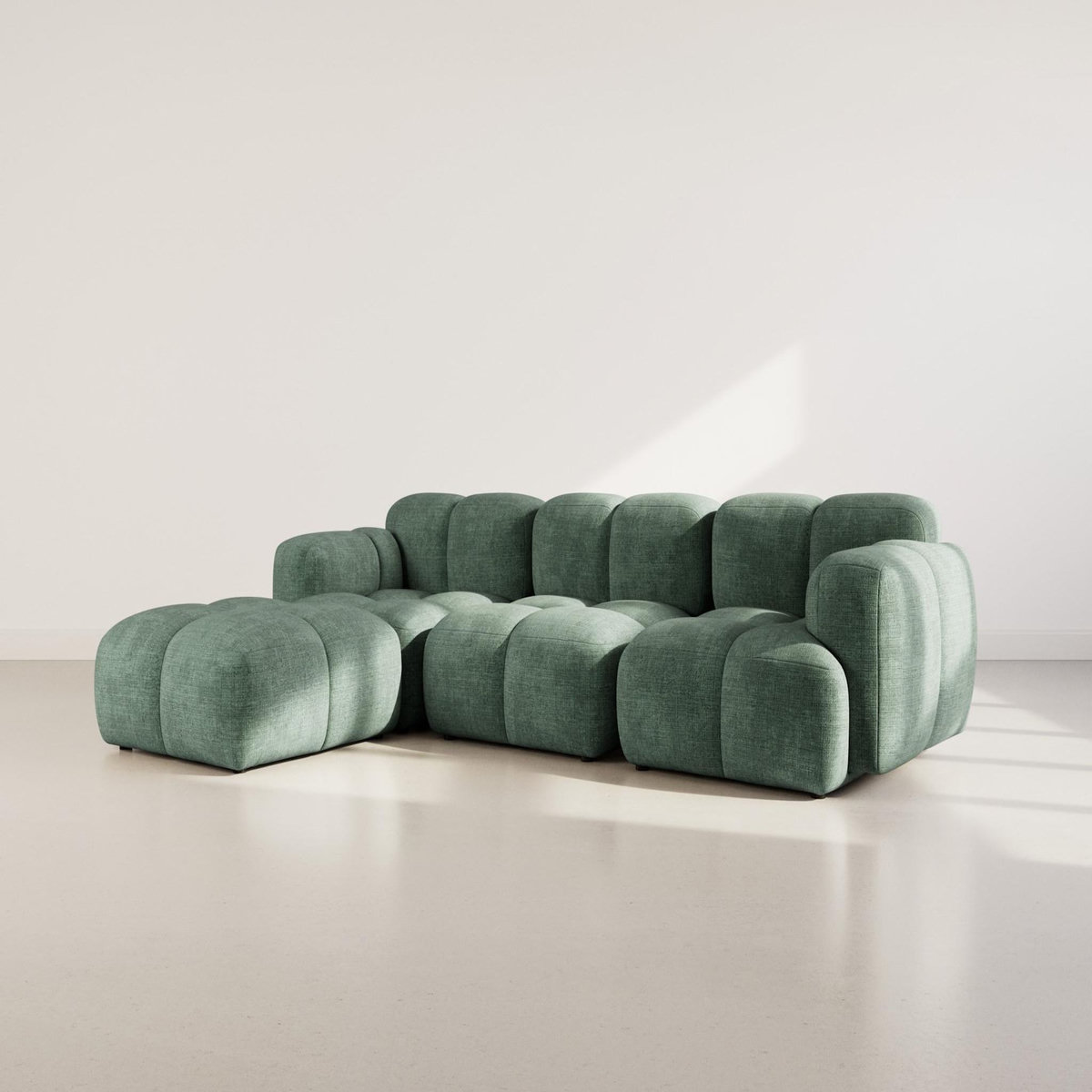 LISA DESIGN Grace - canapé modulable d'angle réversible 4 places en velours texturé