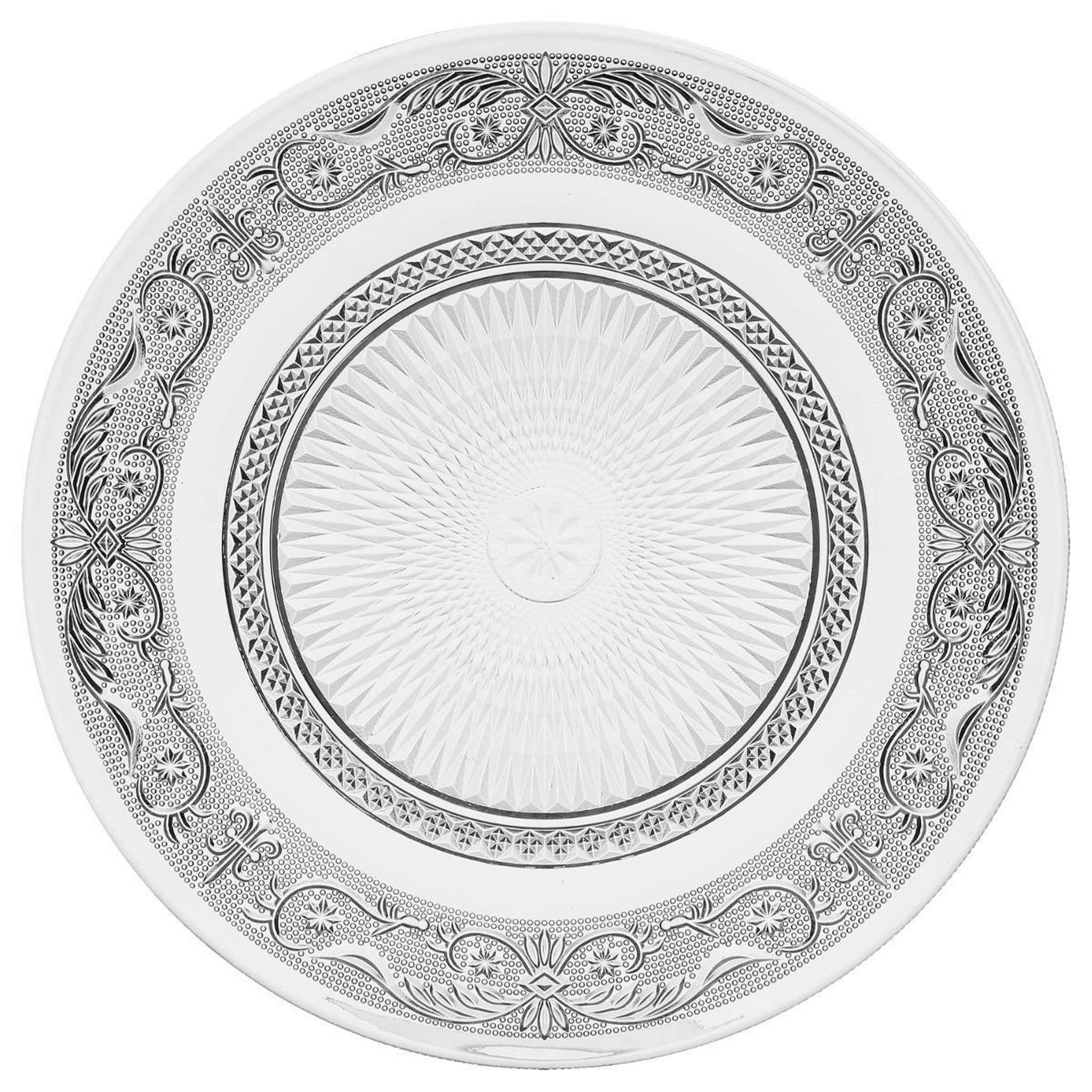 SECRET DE GOURMET Lot de 6 assiettes plates  renaissance  25cm transparent