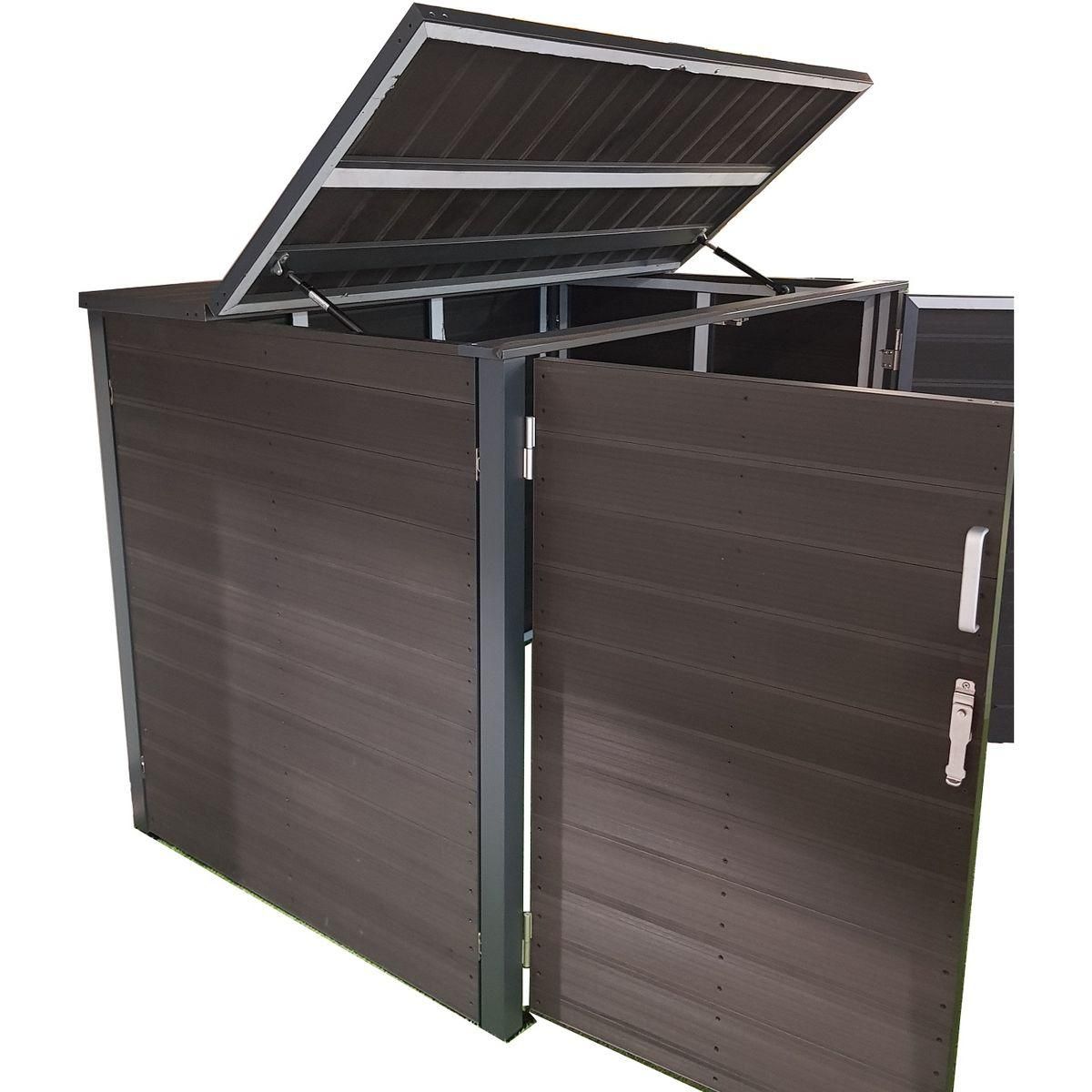 GREEN OUTSIDE Coffre de rangement jardin multifonction composite - 175L - Marron - UTIL'