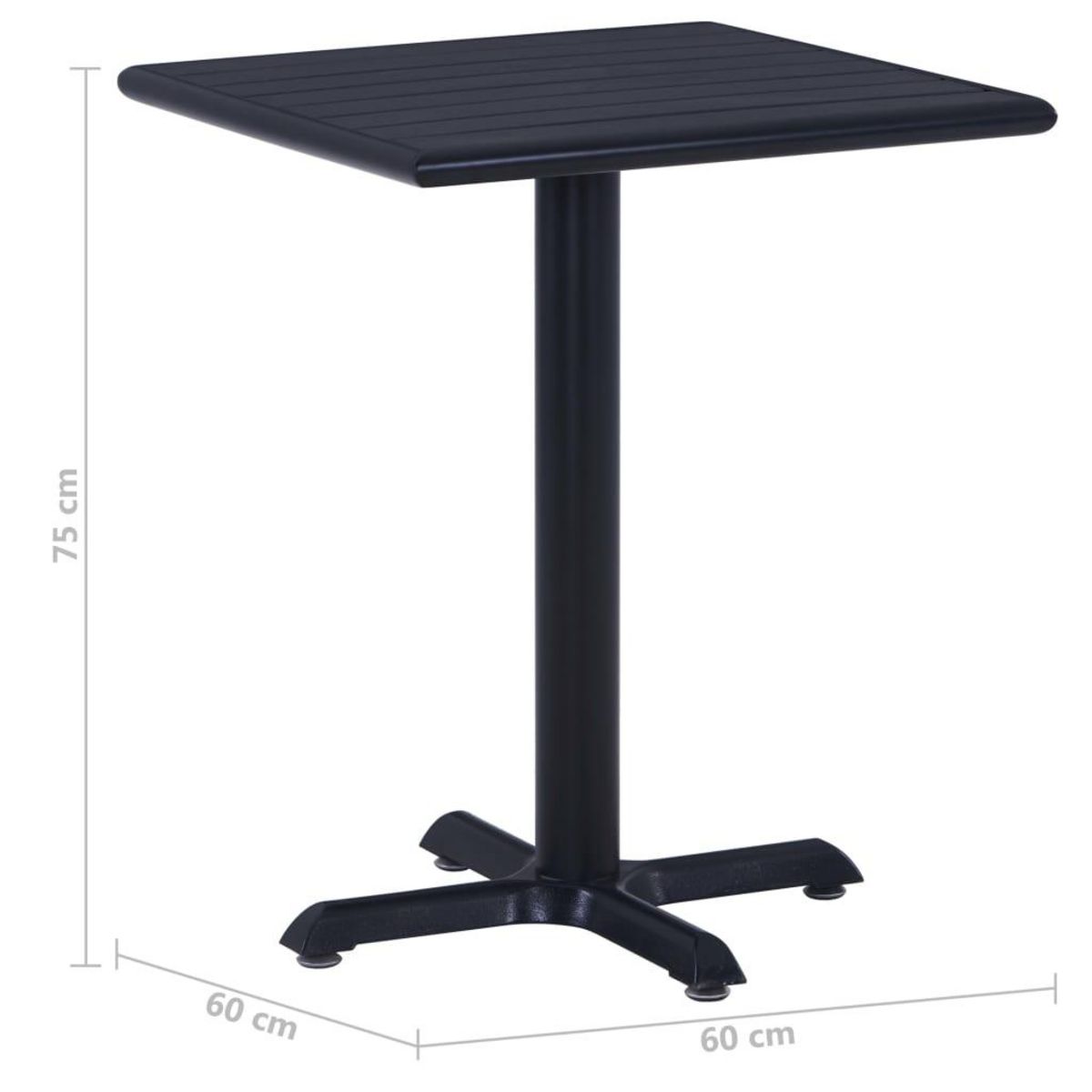 VIDAXL Table de jardin Noir 60x60x75 cm