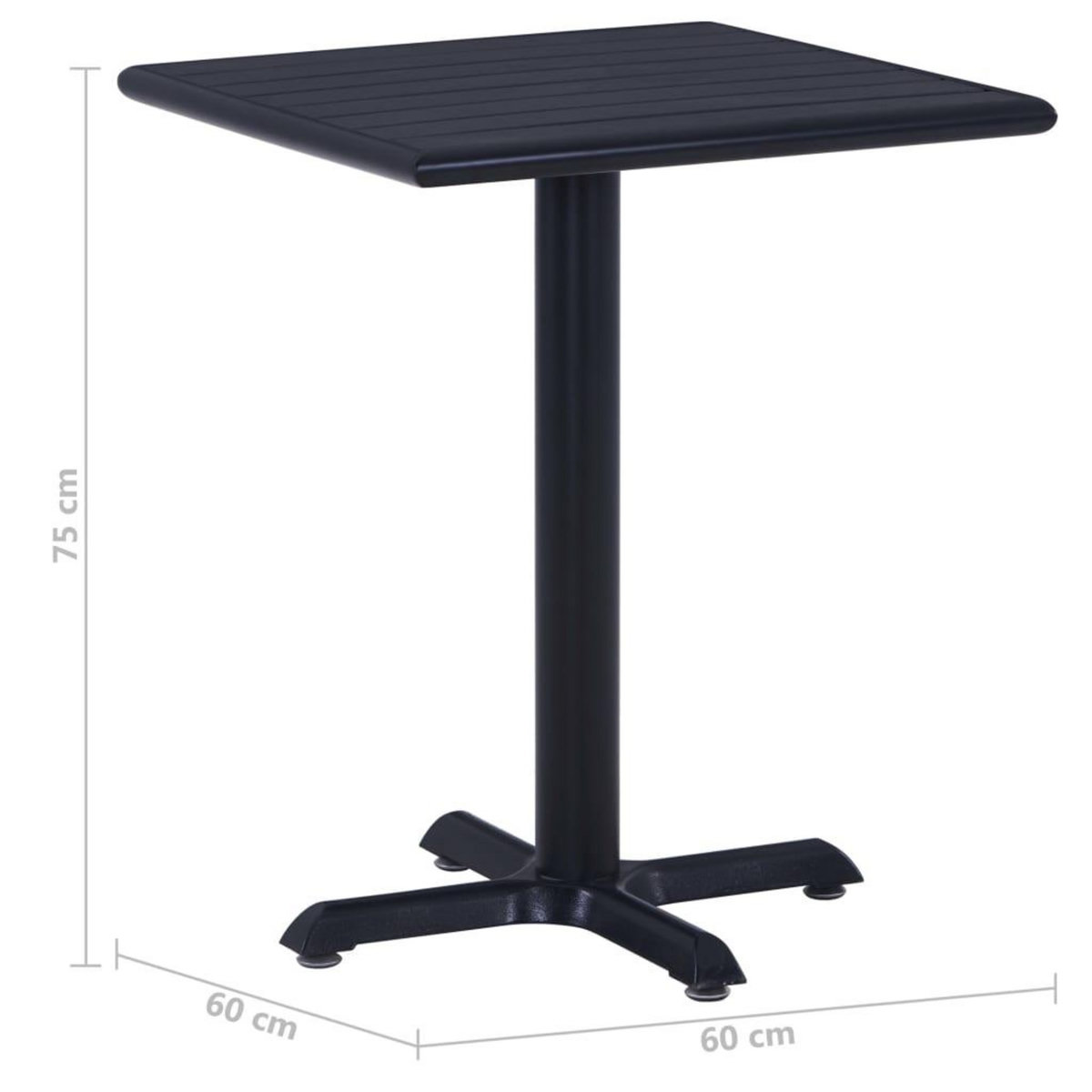 VIDAXL Table de jardin Noir 60x60x75 cm