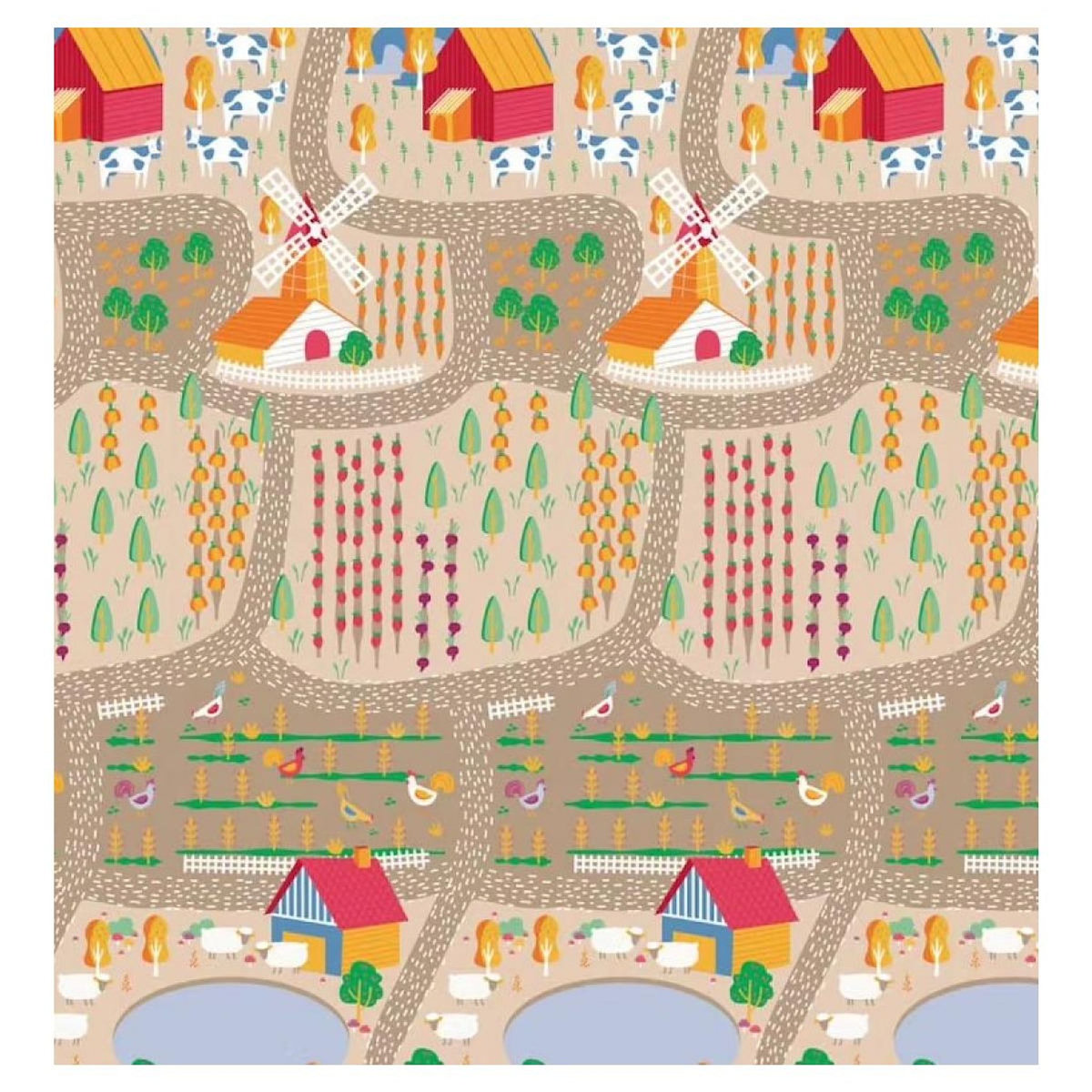 Asalvo Tapis de jeu pliant 120x180 cm Animaux  and  Ville