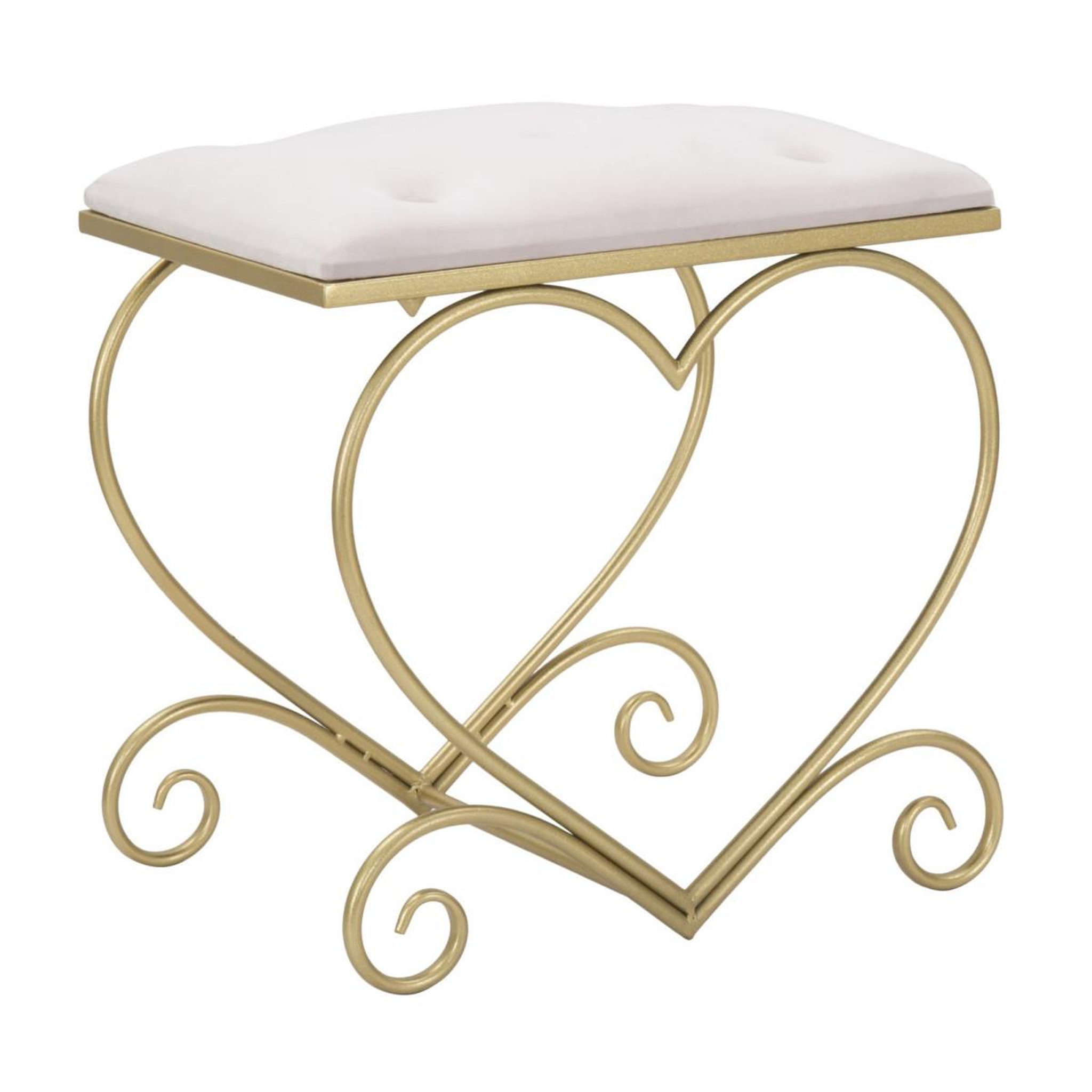 Paris Prix Tabouret design  heart  51cm rose & or